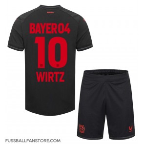 Bayer Leverkusen Florian Wirtz #10 Replik Heimtrikot Kinder 2023-24 Kurzarm (+ Kurze Hosen)